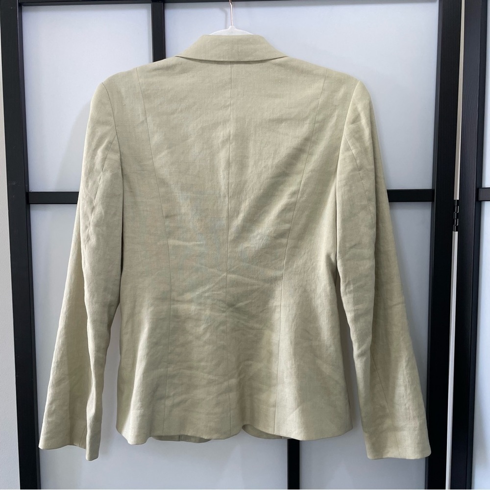 [0] Banana Republic Stretch Beige Linen & Rayon Blend Blazer Made In Italy - Picture 6 of 10